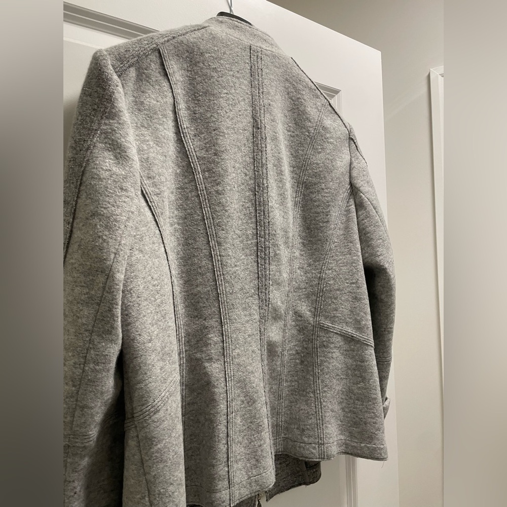 Gray wool zip-up jacket - Picture 3 of 6